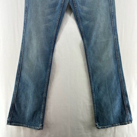 Ralph Lauren Jeans Women 28/34 Dungarees Low Rise Bootcut Light Washed Blue - Picture 4 of 11